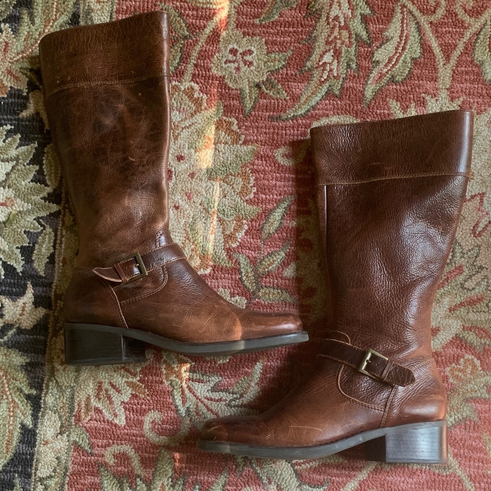 Ruff Hewn Brown Leather Rustic Boots